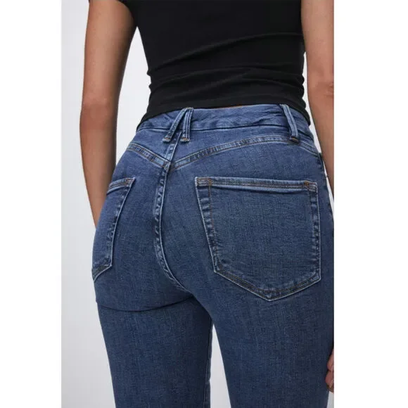 Good American Good Legs Skinny Cropped Ankle Jeans Blue Denim Size 6 Sculpting - Picture 8 of 14